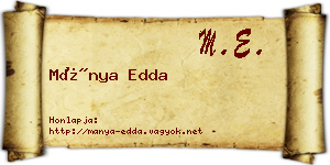 Mánya Edda névjegykártya